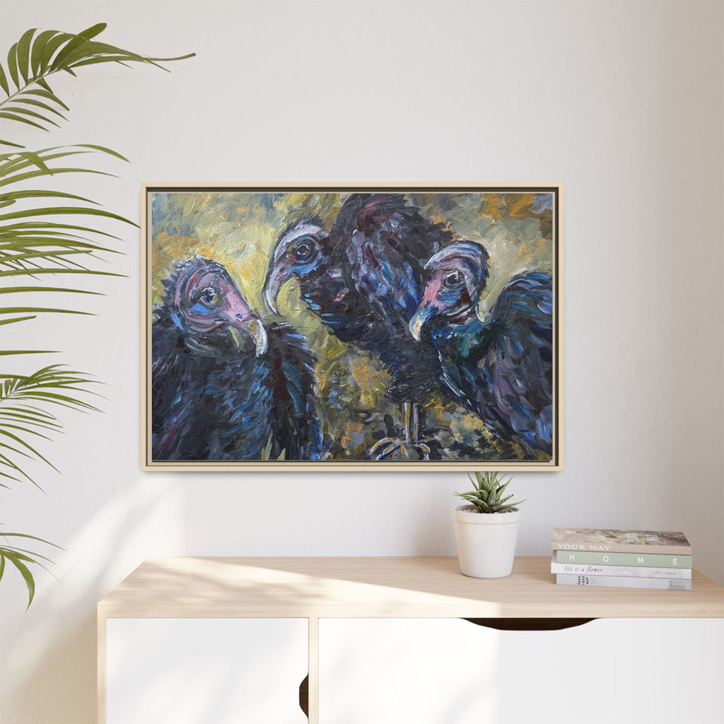 Three Vultures Painting Matte Canvas