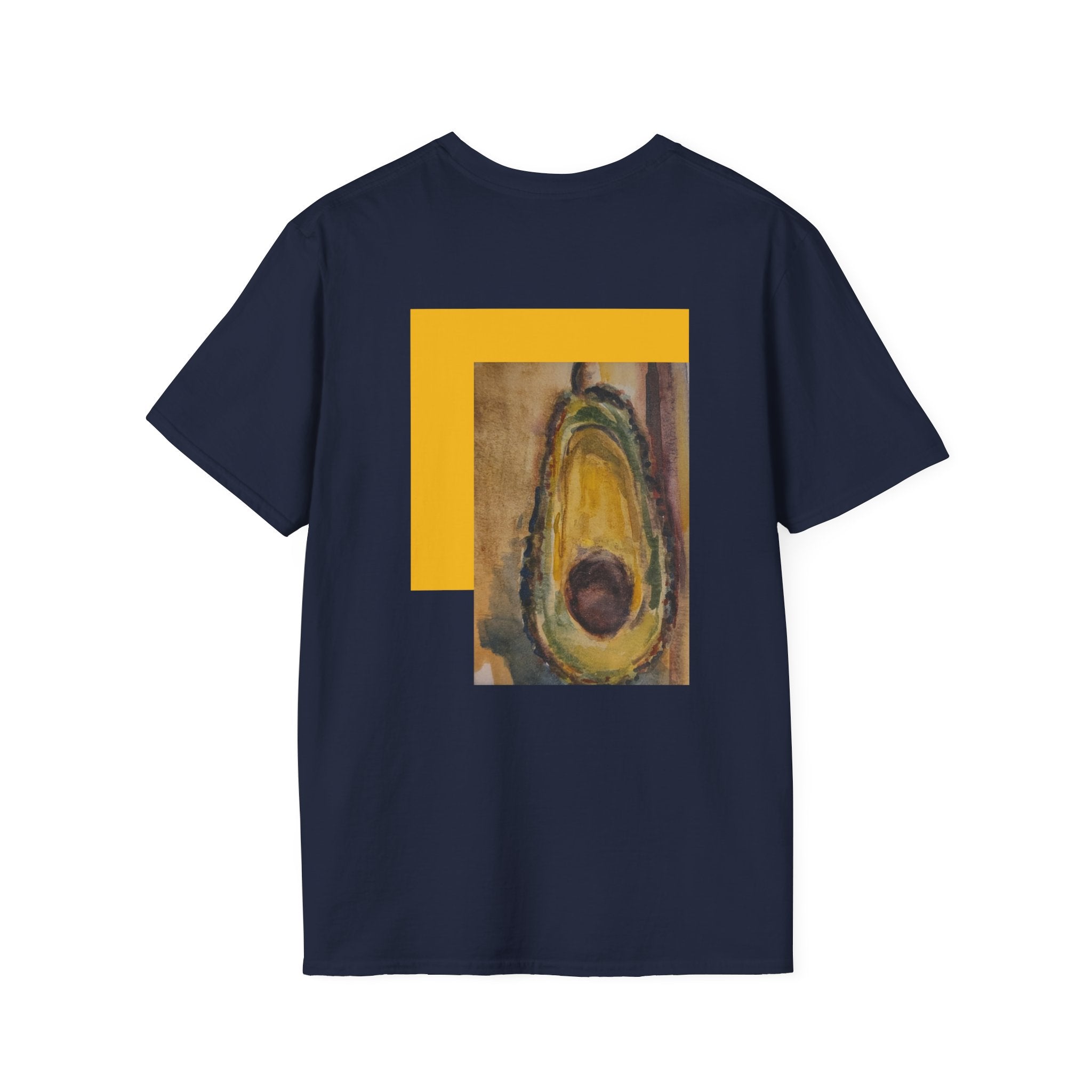 Avocado Back Design Front Logo T-Shirt | Minimal Script Monogram
