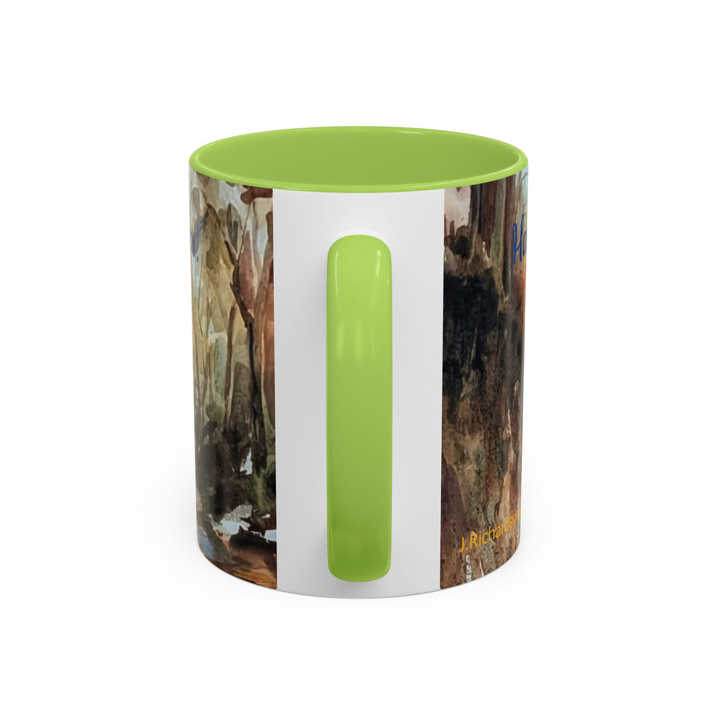 Autumn Woodland Coffee Mug — Painterly Fall Forest Trail Accent Mug