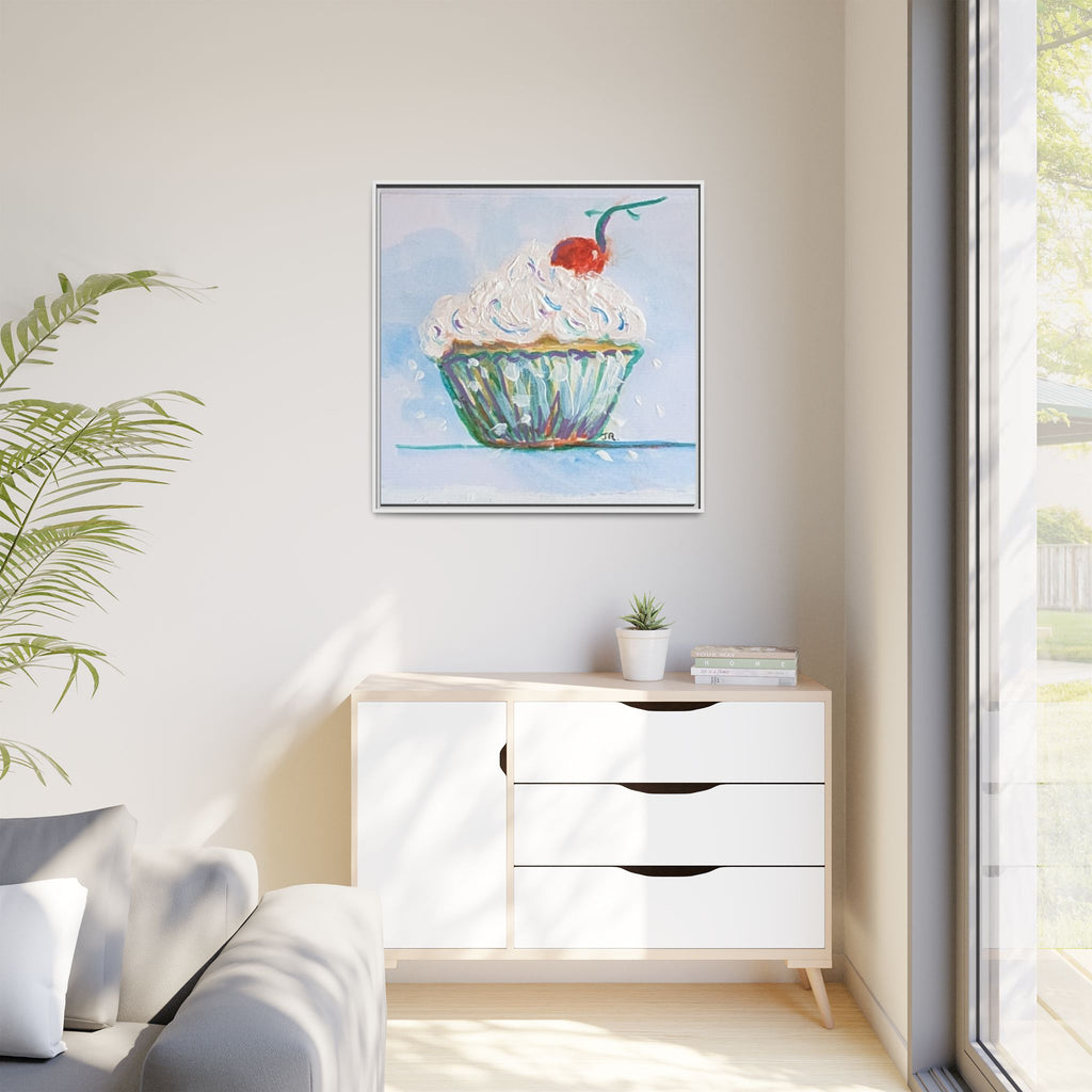 Cupcake Canvas Art Print — Framed Matte Wall Decor