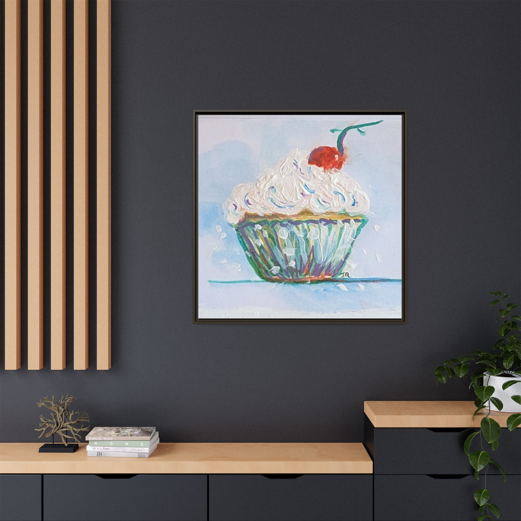 Cupcake Canvas Art Print — Framed Matte Wall Decor