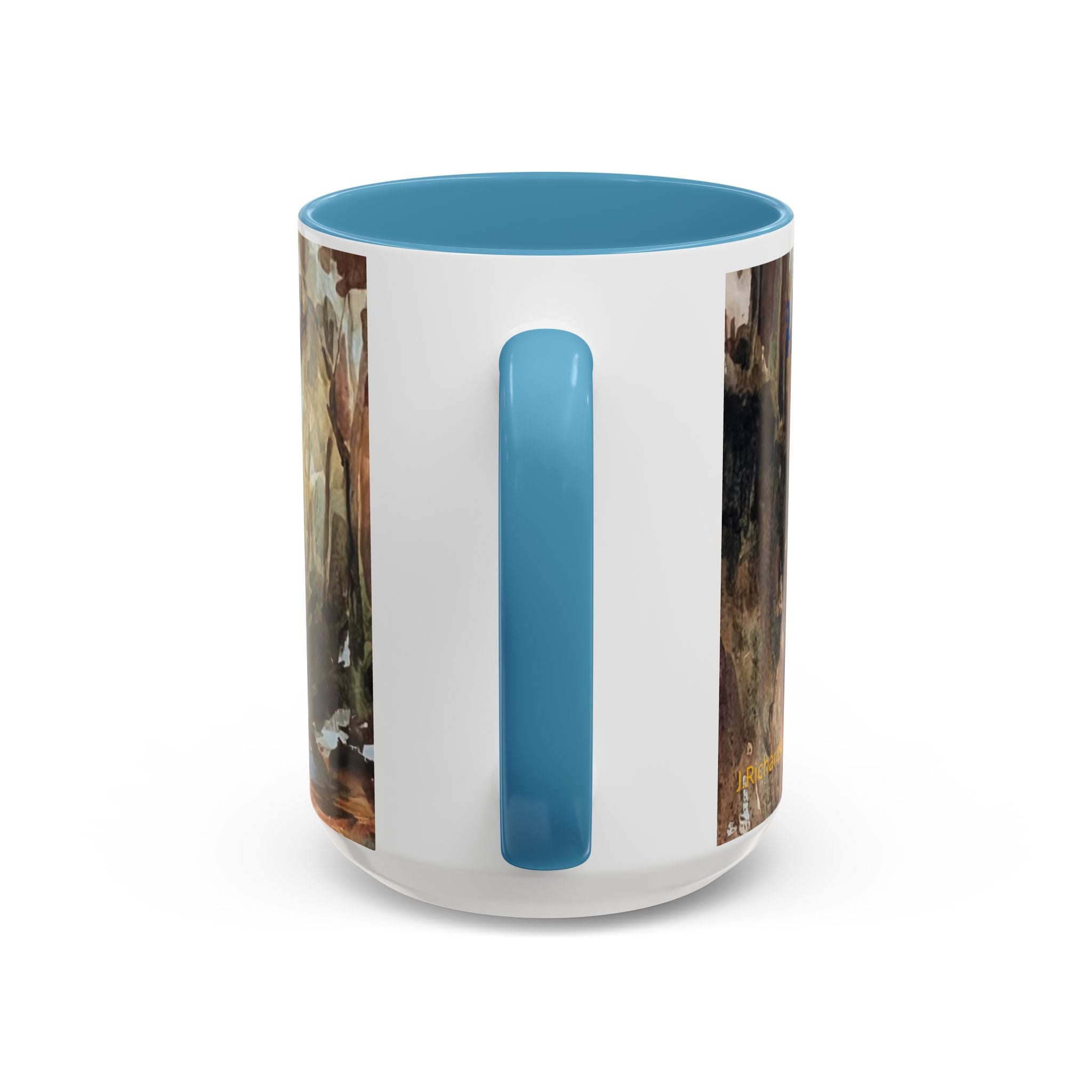 Autumn Woodland Coffee Mug — Painterly Fall Forest Trail Accent Mug