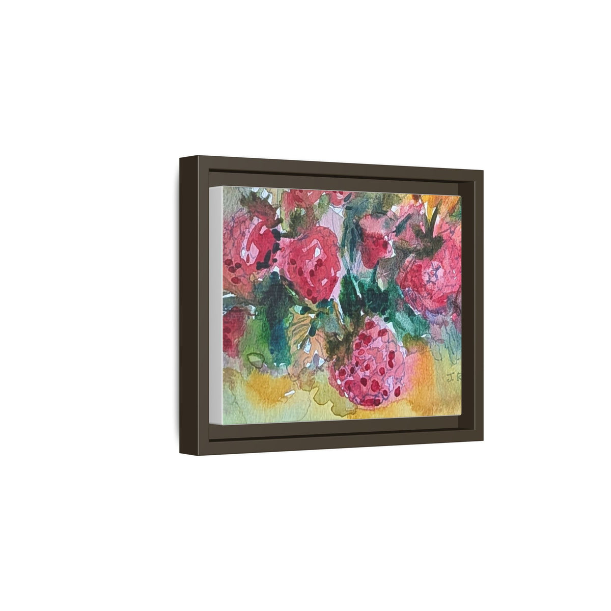 Raspberry Patch Still Life Framed Matte Canvas Print