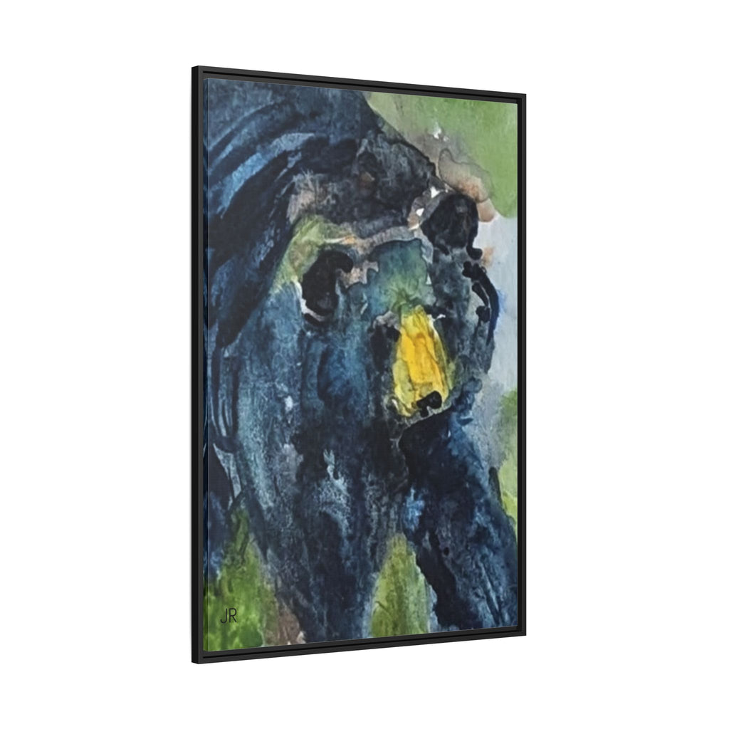 Framed Matte Canvas Black Bear Watercolor Art Print