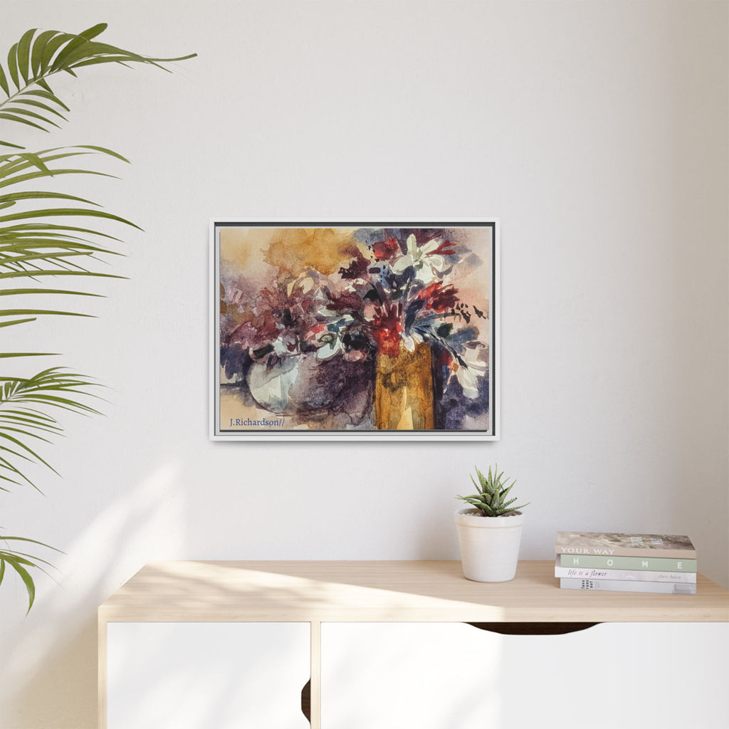 Floral still life Framed Matte Canvas Wall Art