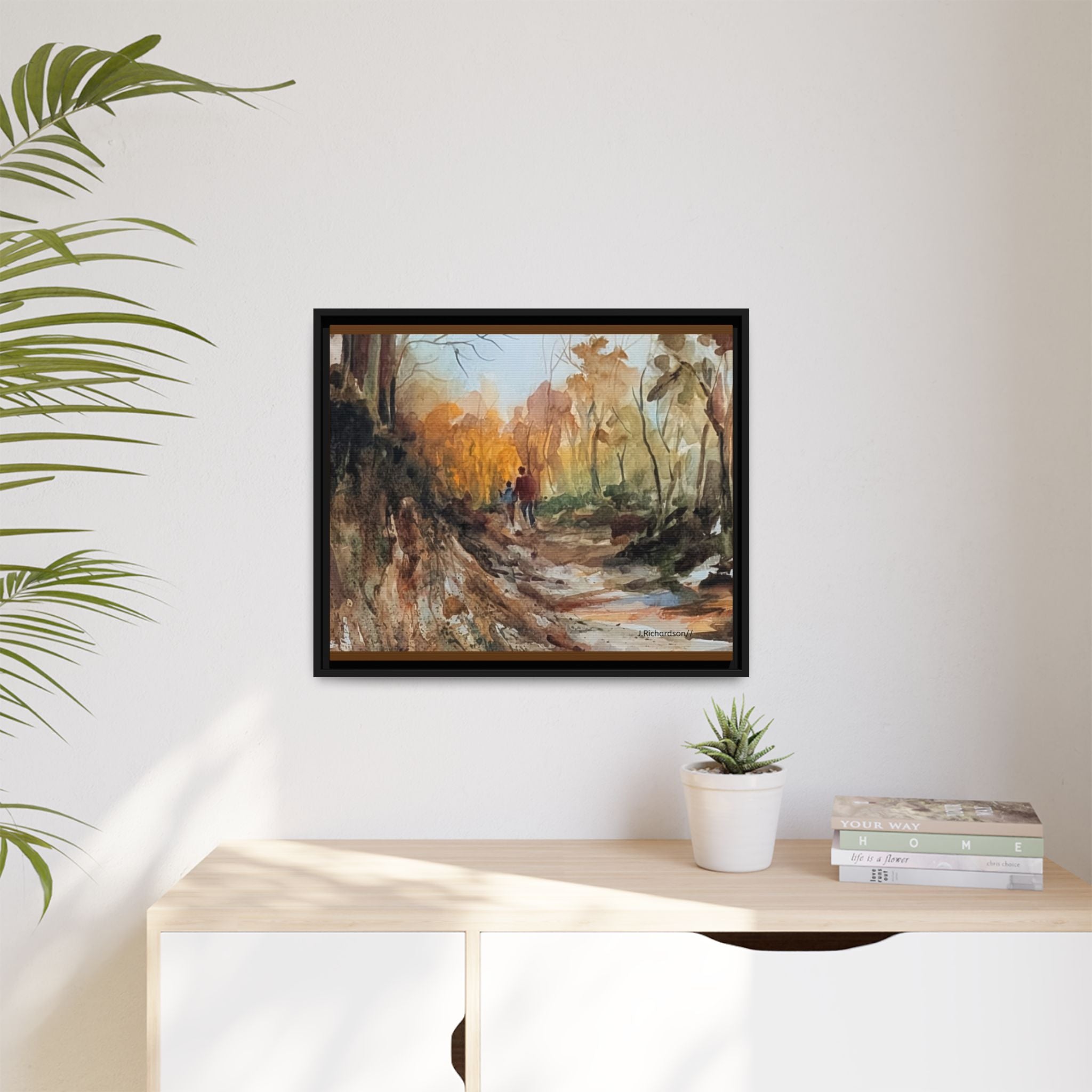 "Into the woods" by JR Framed Matte Canvas,   Multi-color frames)