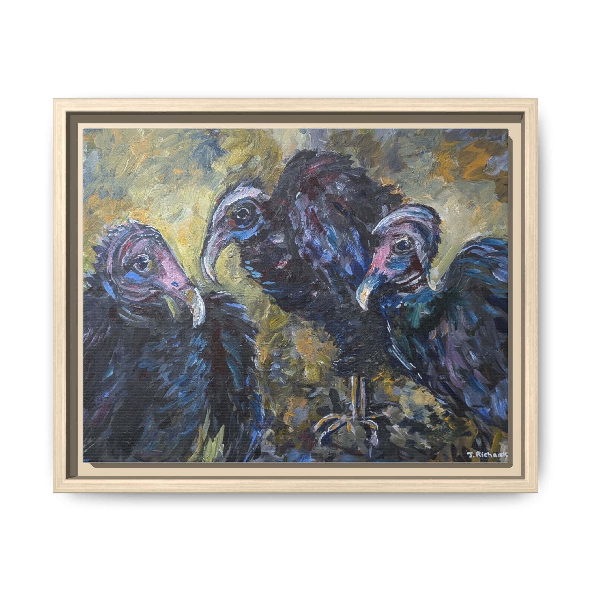 Three Vultures Painting Matte Canvas