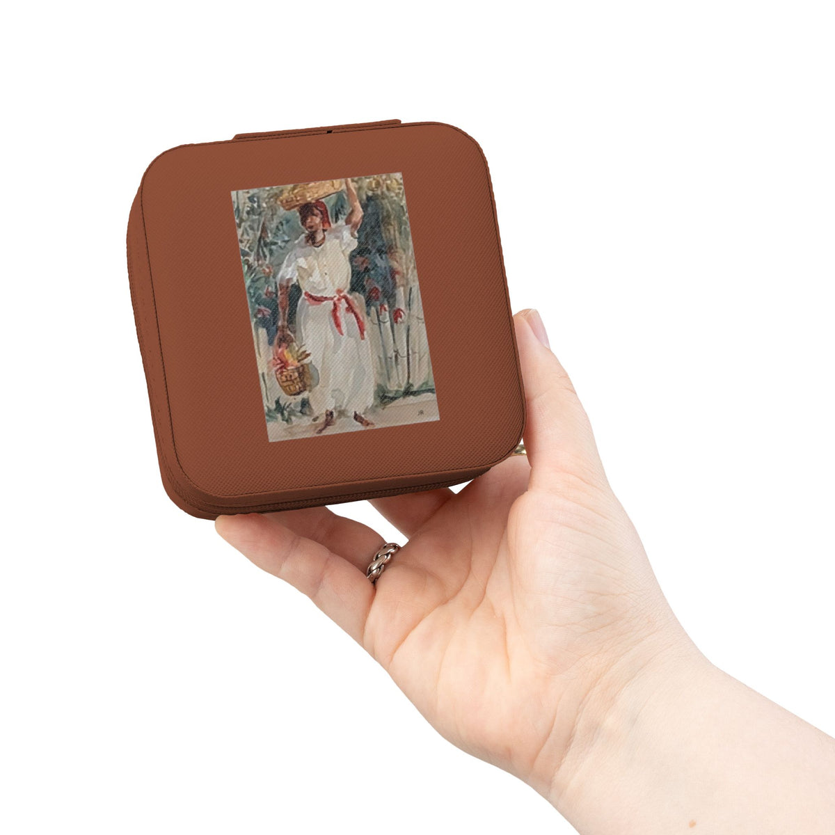 Tropical Islander Jewelry Travel Case | Compact Square Jewelry Box