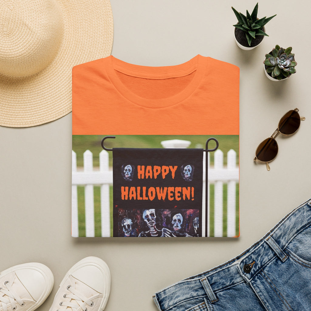 Happy Halloween sign T-Shirt | skeletons, spooky yard décor, fall decor