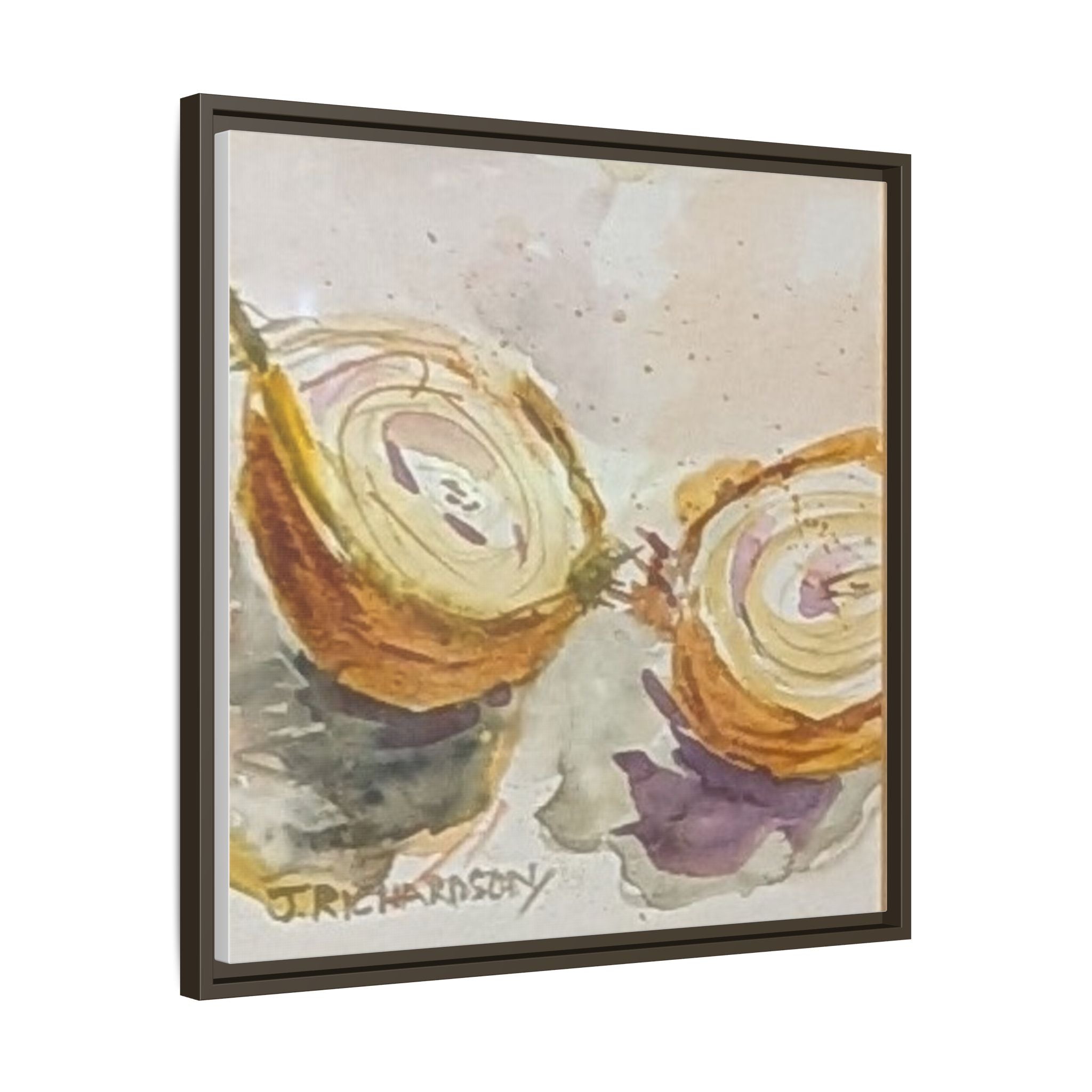 Onion Cut Watercolor Canvas Framed Wall Art | Matte Canvas, Framed