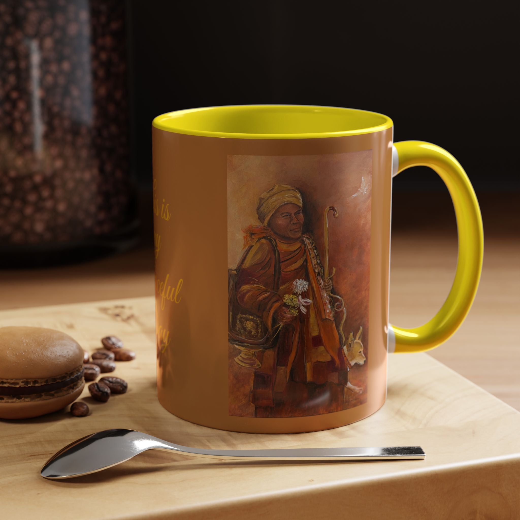 Peaceful Day Monk Accent Coffee Mug 8- Inspiration Art 11oz 15oz
