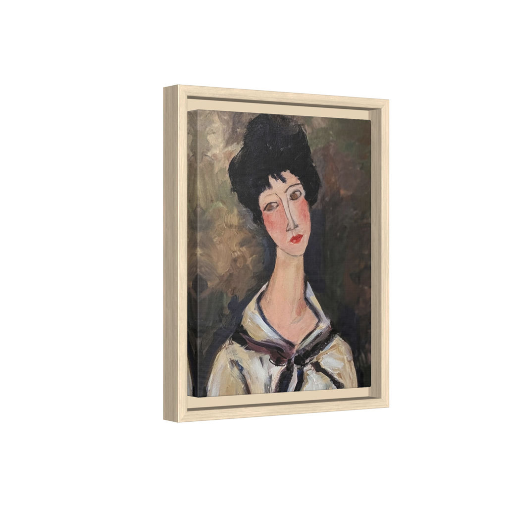 Framed Matte Canvas Print – Modigliani‑Style Portrait Art