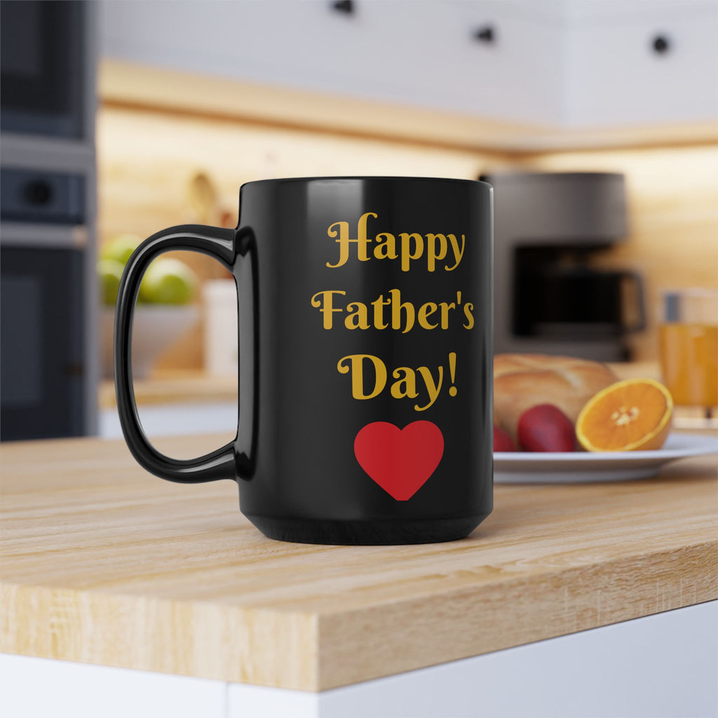 Happy Father's Day Black Mug – 'Dark Character Design (11oz & 15oz)