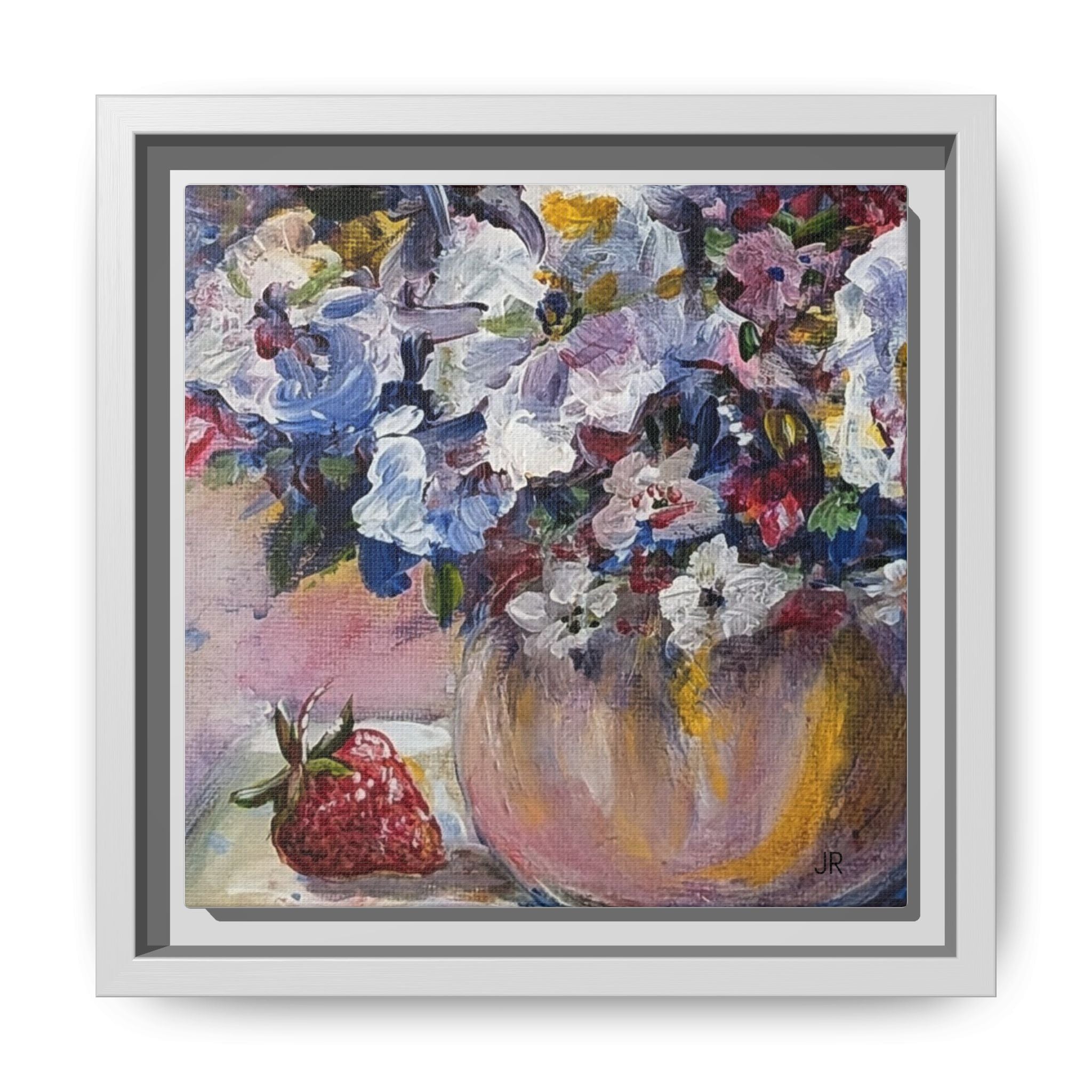 Framed Floral Still Life Matte Canvas Print