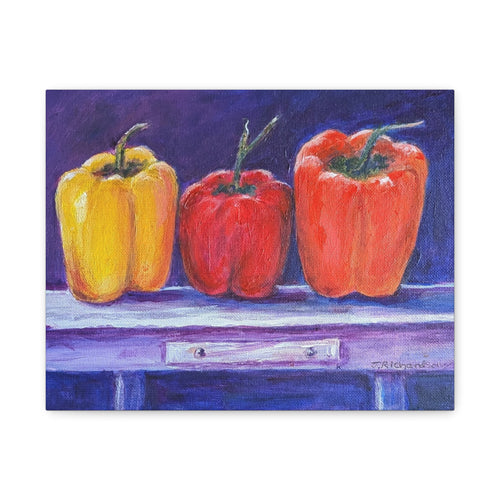 "3 Peppers" by JR, printed on canvas, Stretched, 1.25"