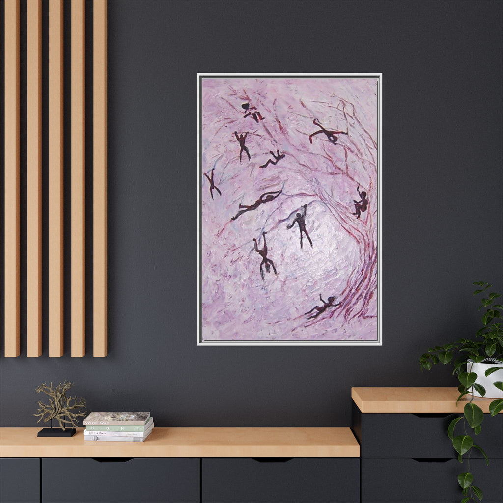 Abstract Falling Figures Matte Canvas Print (Framed)