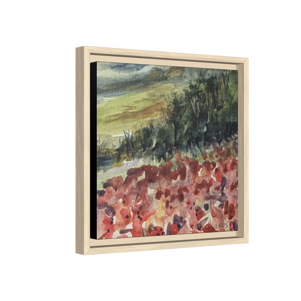 Framed Poppies landscape Matte Canvas,   Multi-color frames)