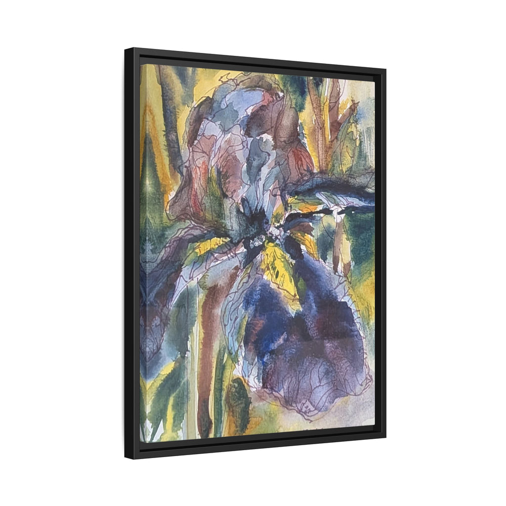 Framed Watercolor Iris Matte Canvas Wall Art