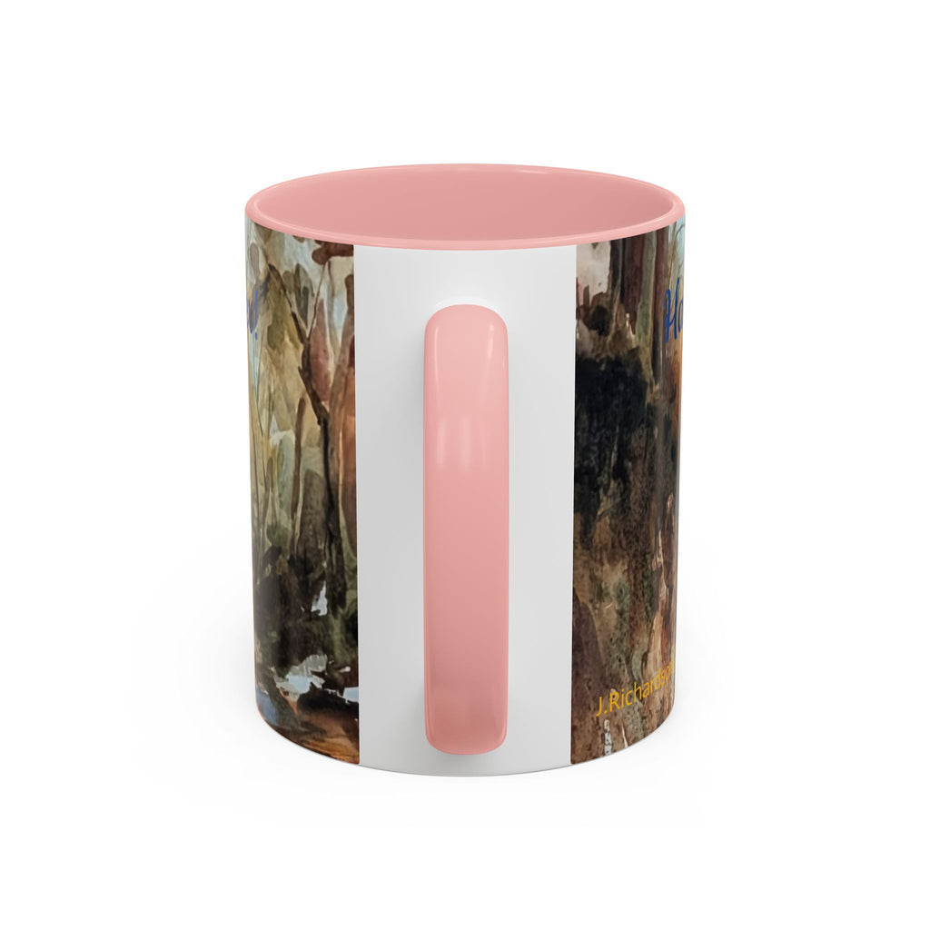 Autumn Woodland Coffee Mug — Painterly Fall Forest Trail Accent Mug