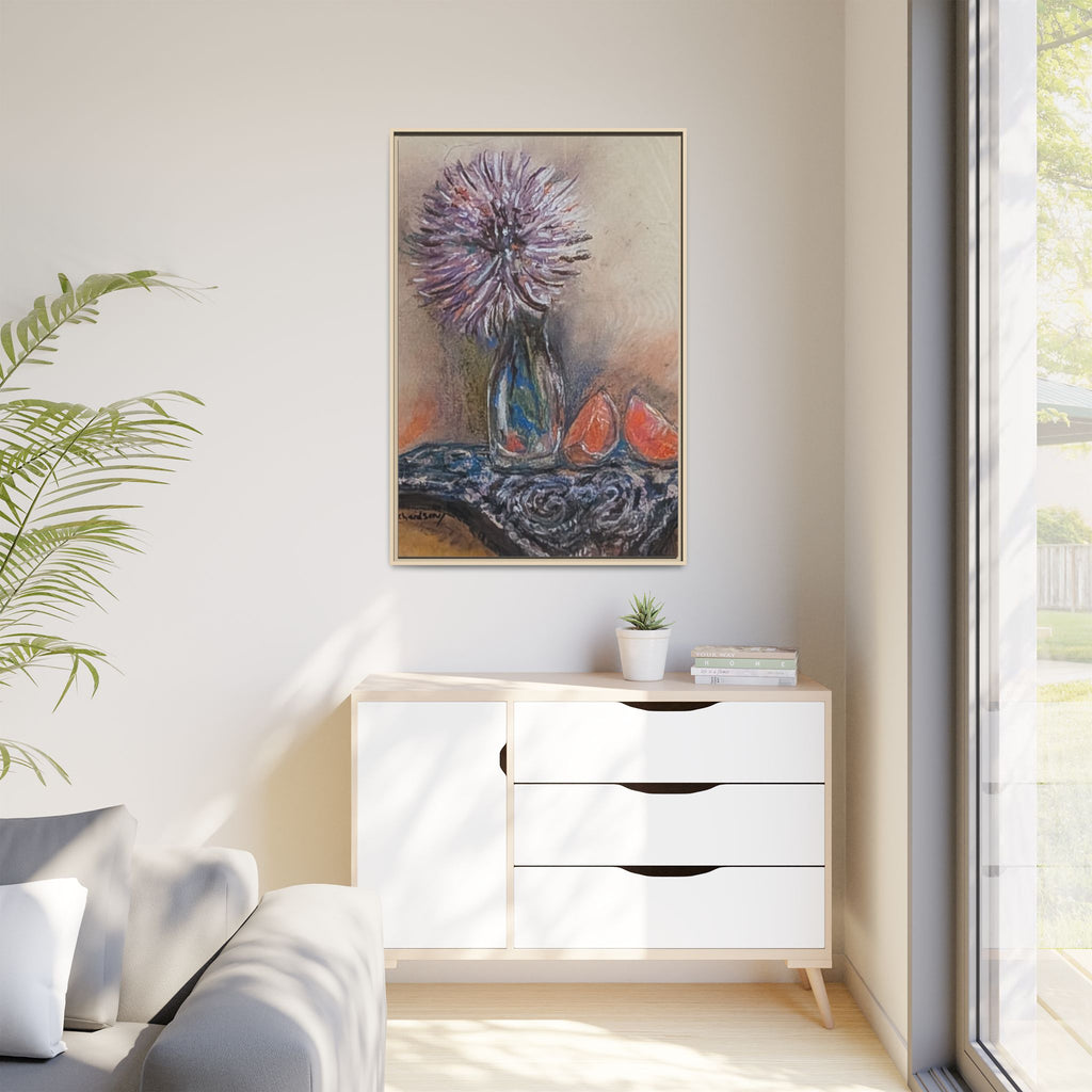 Framed Canvas Art — Purple Bloom Still Life