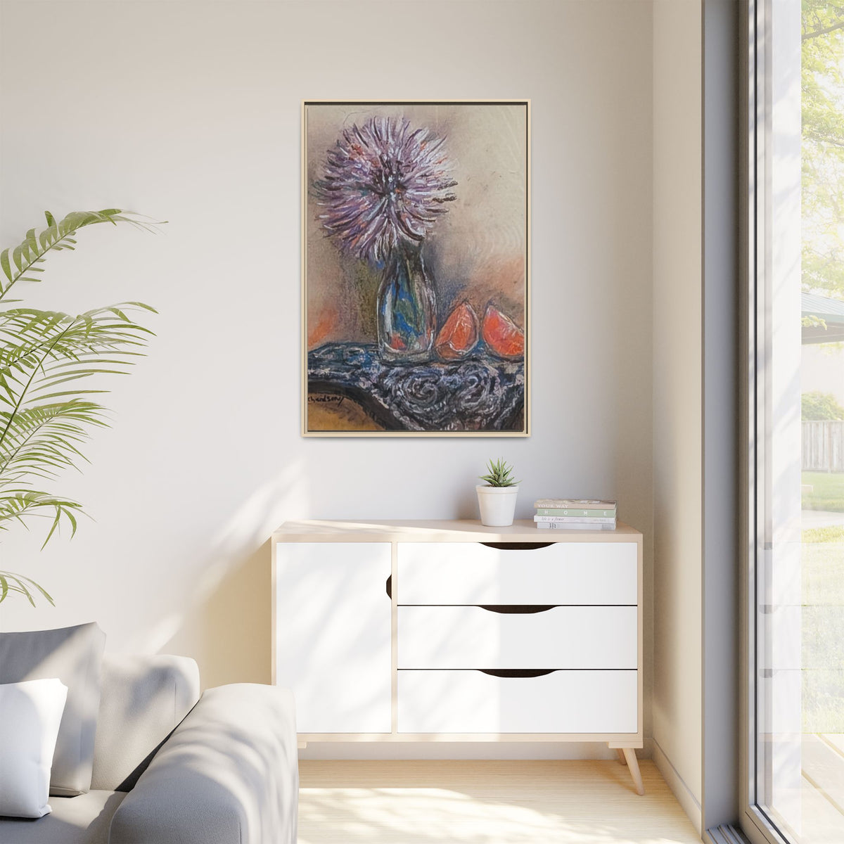 Framed Canvas Art — Purple Bloom Still Life