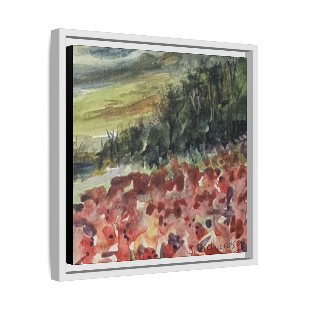 Framed Poppies landscape Matte Canvas,   Multi-color frames)
