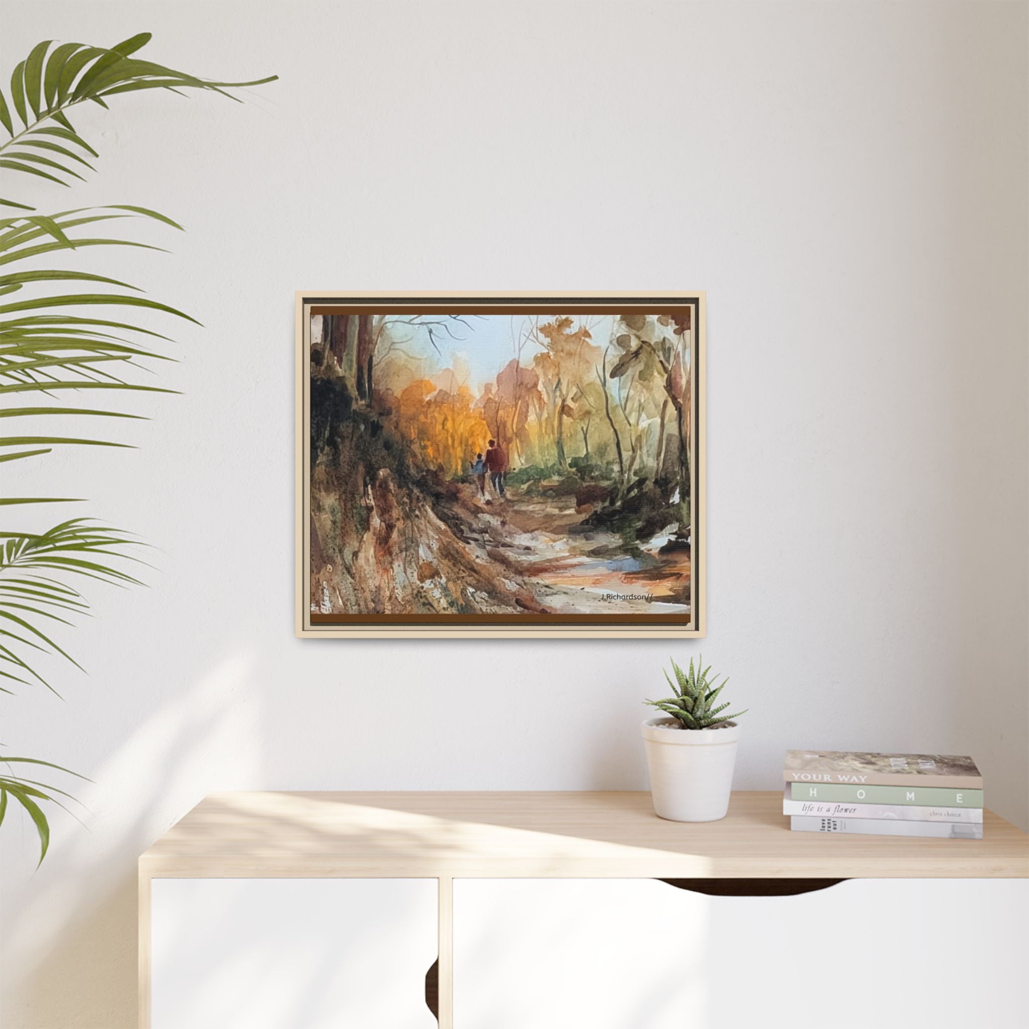 "Into the woods" by JR Framed Matte Canvas,   Multi-color frames)
