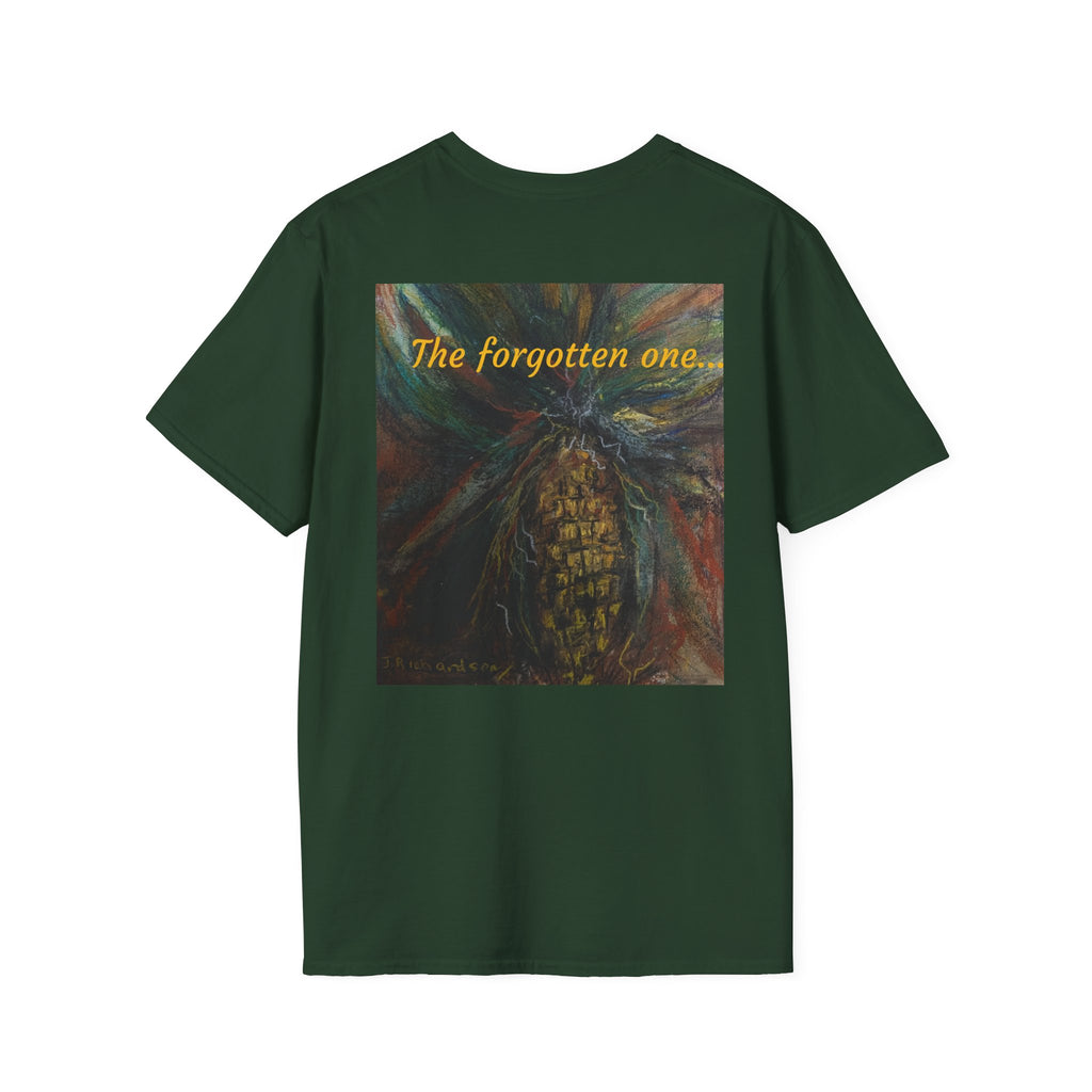 Forgotten Corn Cob Illustration T-Shirt | Minimal Script Chest Logo