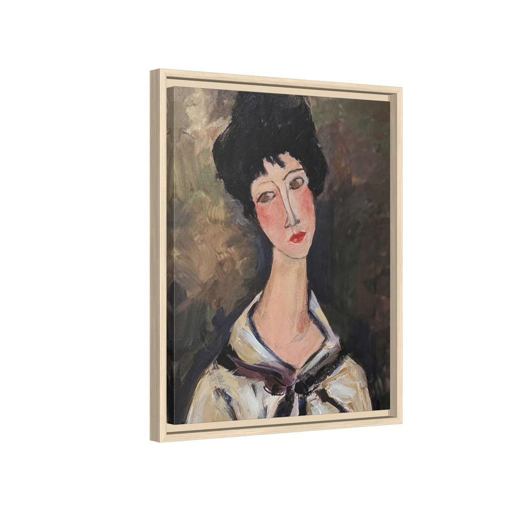 Framed Matte Canvas Print – Modigliani‑Style Portrait Art