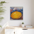 Lemon Grapes Pastel Painting Framed Matte Canvas