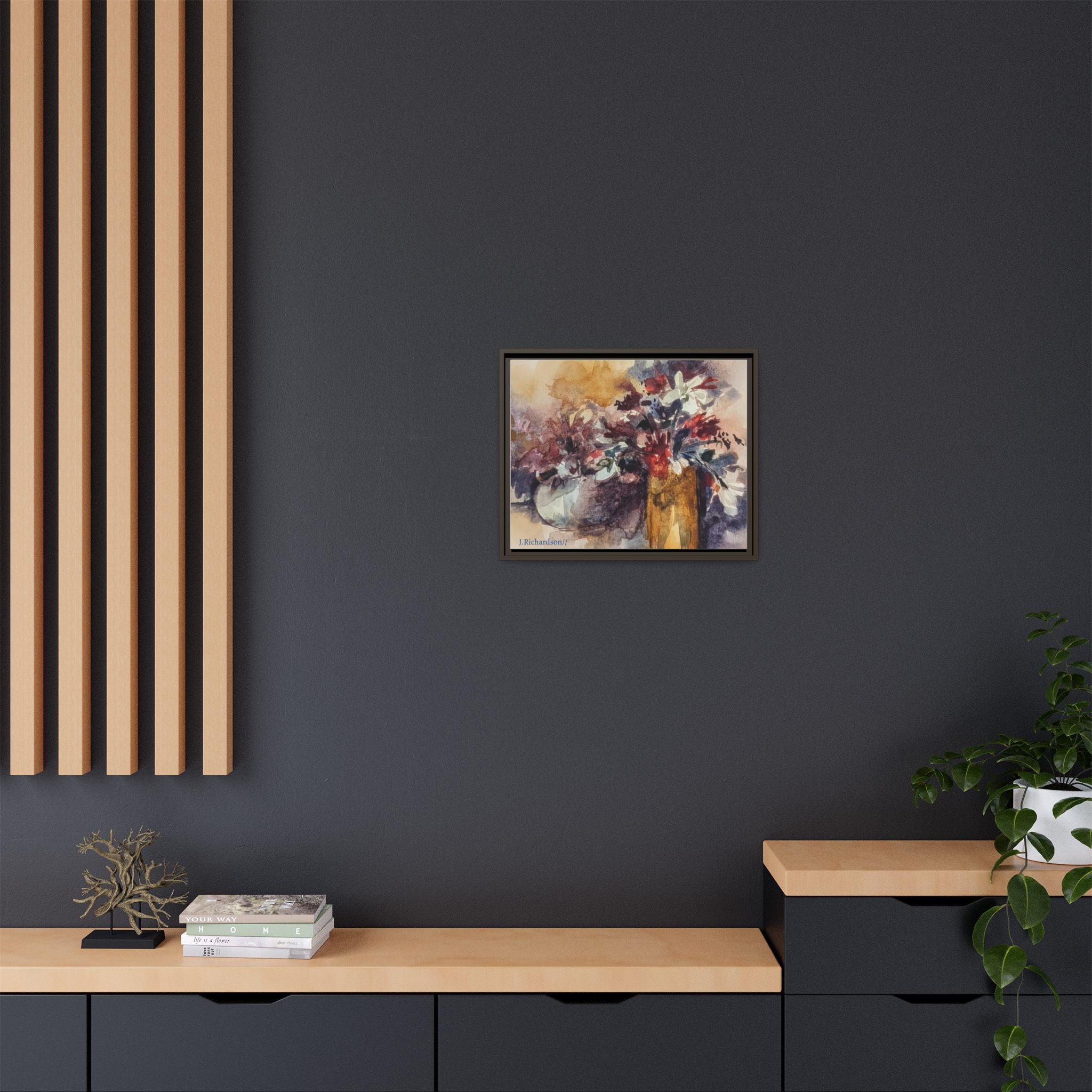 Floral still life Framed Matte Canvas Wall Art