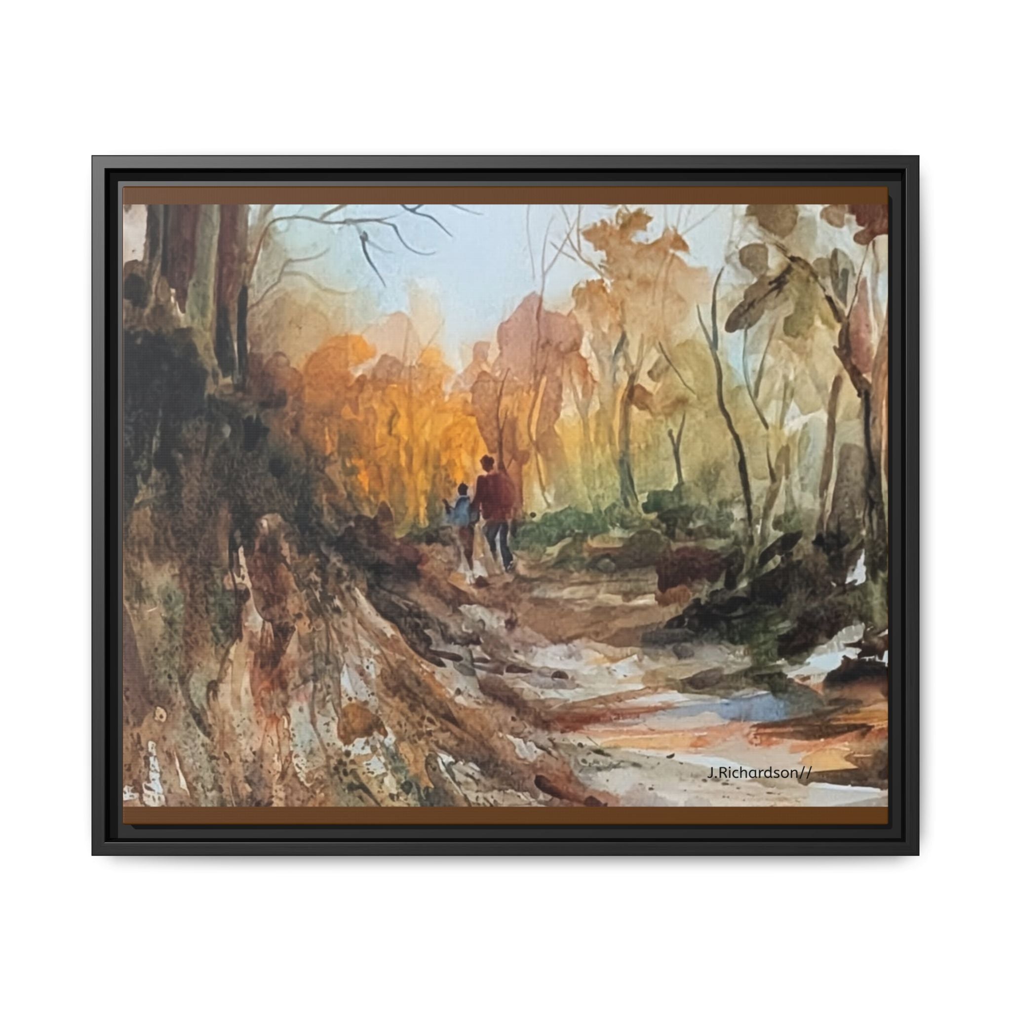 "Into the woods" by JR Framed Matte Canvas,   Multi-color frames)