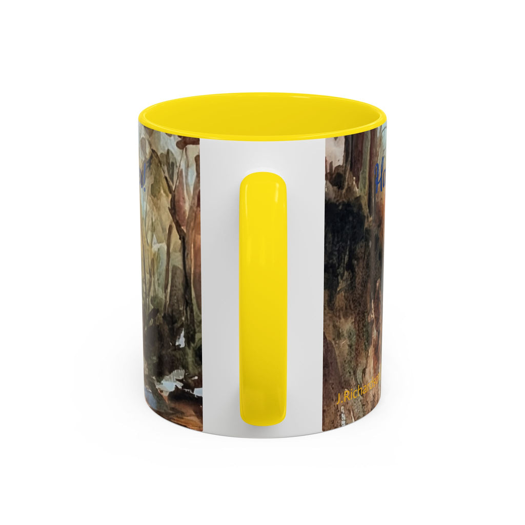 Autumn Woodland Coffee Mug — Painterly Fall Forest Trail Accent Mug