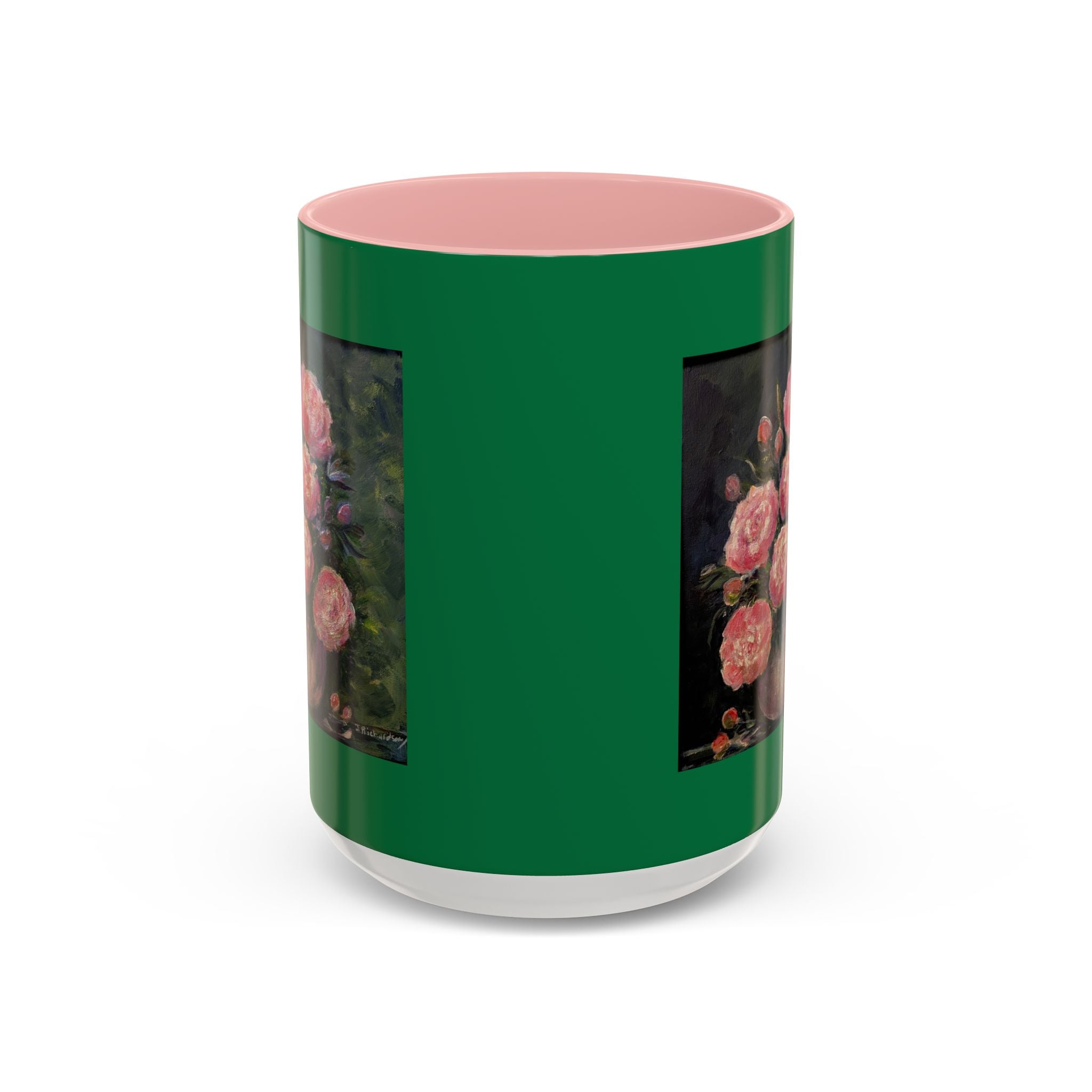 Pink Peony Bouquet Accent Coffee Mug — Floral Tea Cup for Garden Lovers