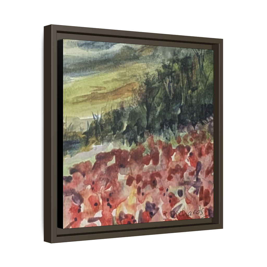 Framed Poppies landscape Matte Canvas,   Multi-color frames)
