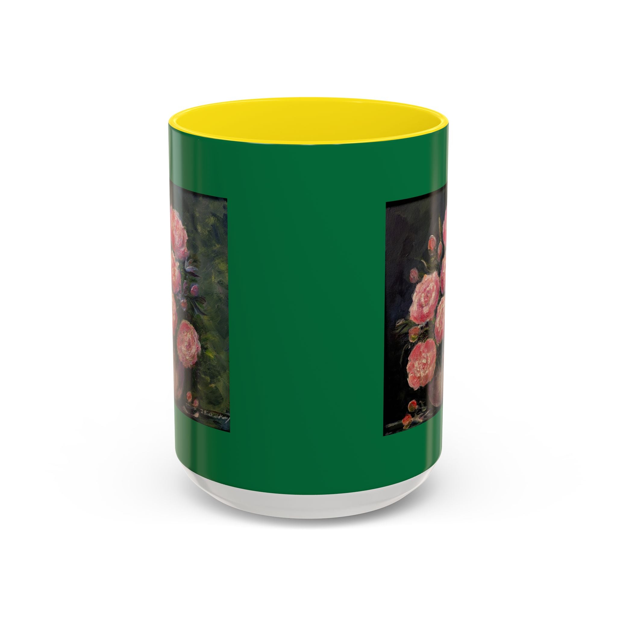 Pink Peony Bouquet Accent Coffee Mug — Floral Tea Cup for Garden Lovers