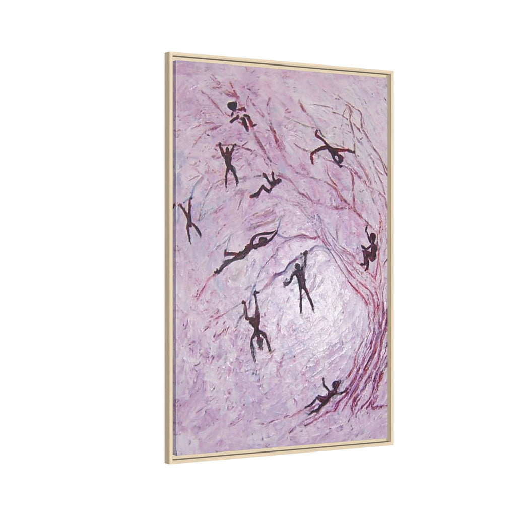 Abstract Falling Figures Matte Canvas Print (Framed)