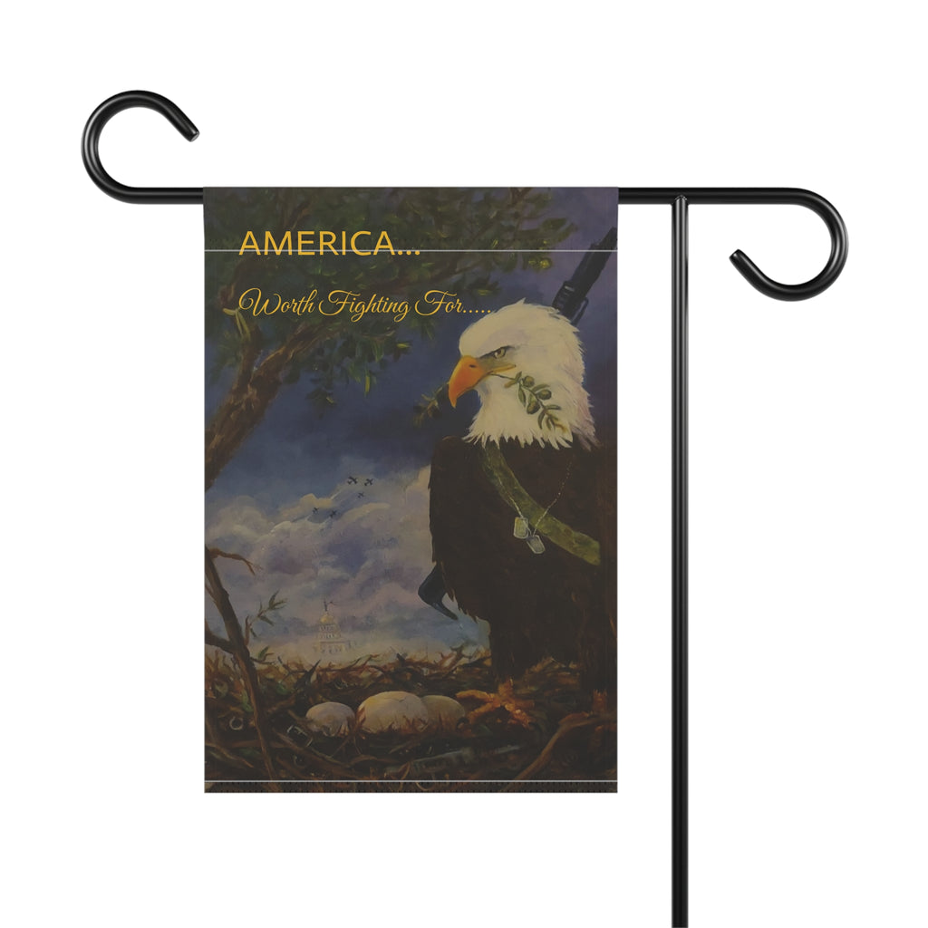 Patriotic Eagle Garden Flag | Garden Banner, Americana Nest Artwork