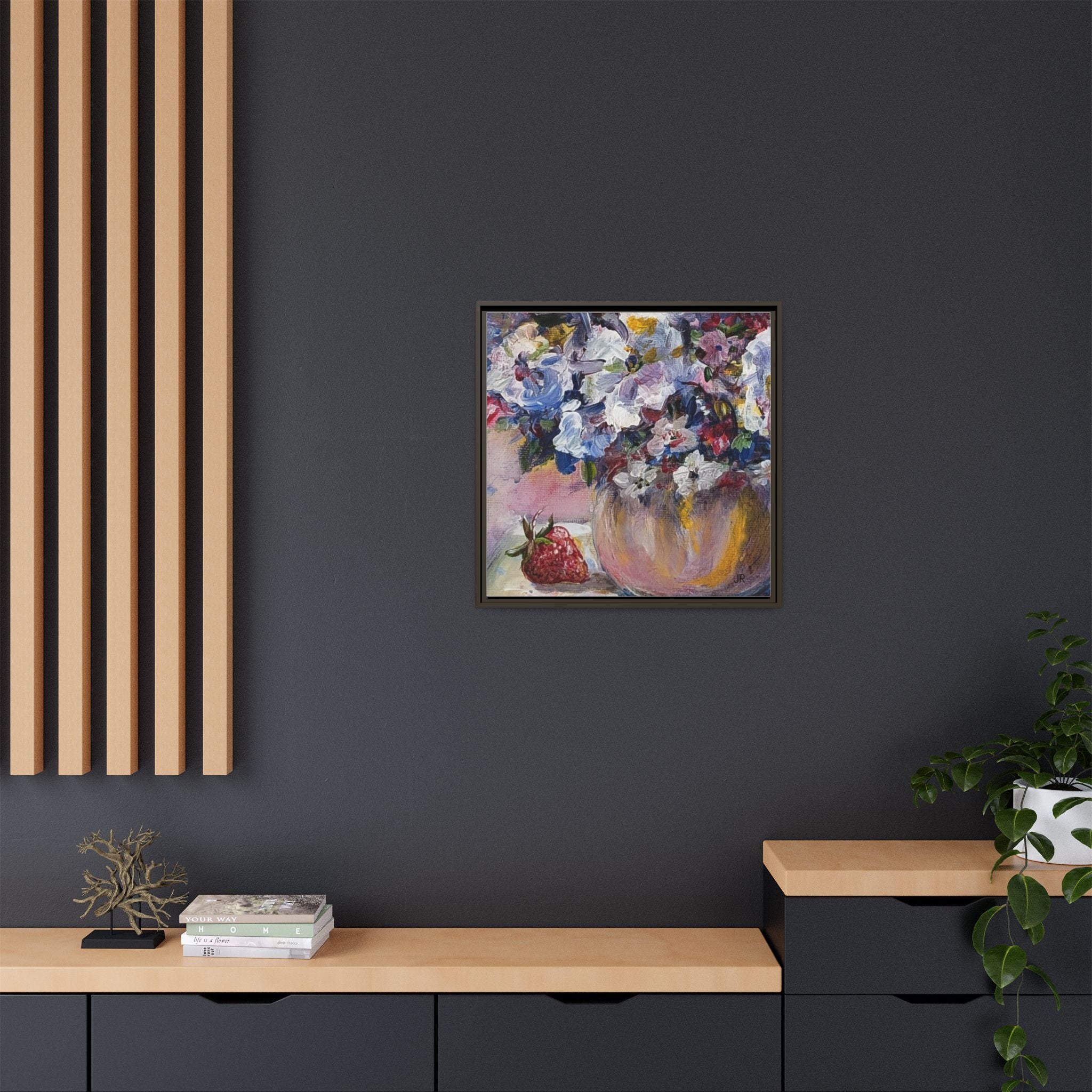 Framed Floral Still Life Matte Canvas Print