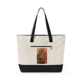 "Walk for Peace" Canvas Tote Bag — Boho Tribal Warrior Art Print Zippered Tote