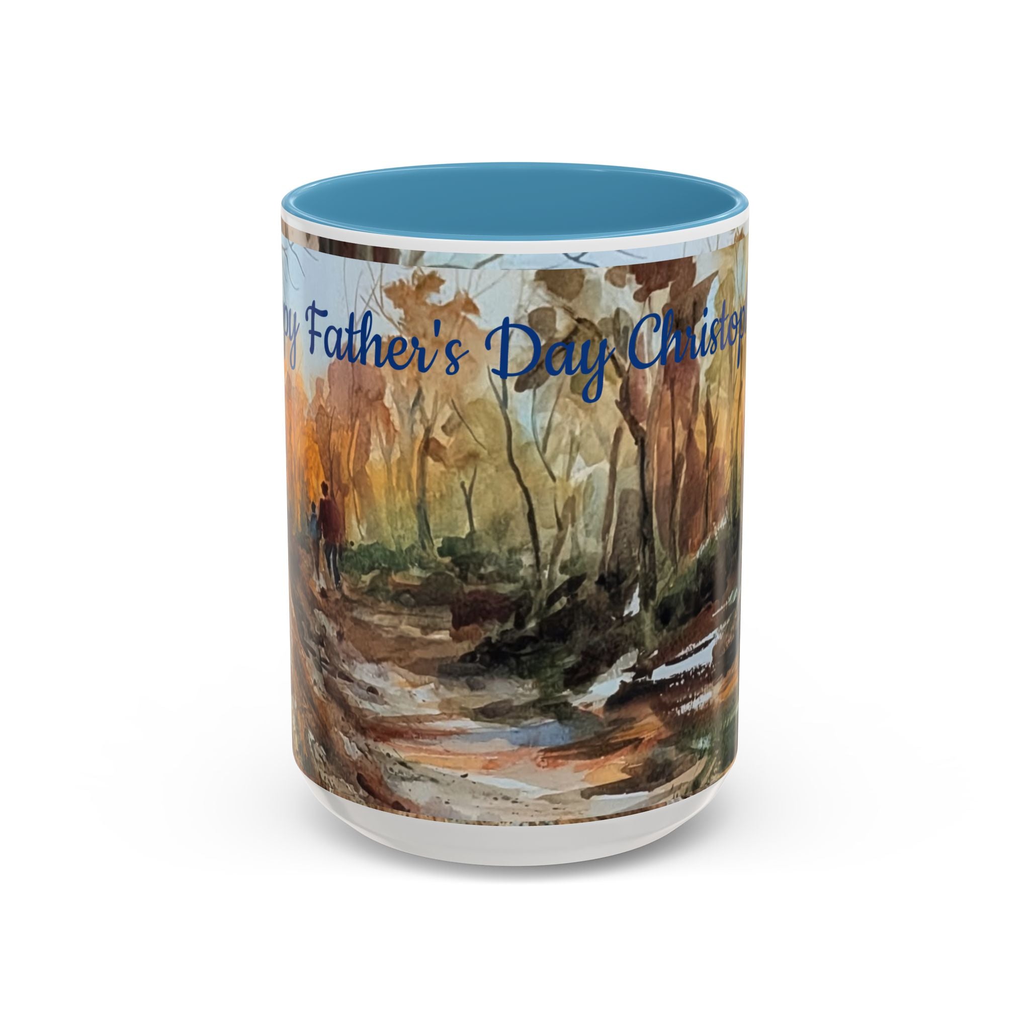 Autumn Woodland Coffee Mug — Painterly Fall Forest Trail Accent Mug
