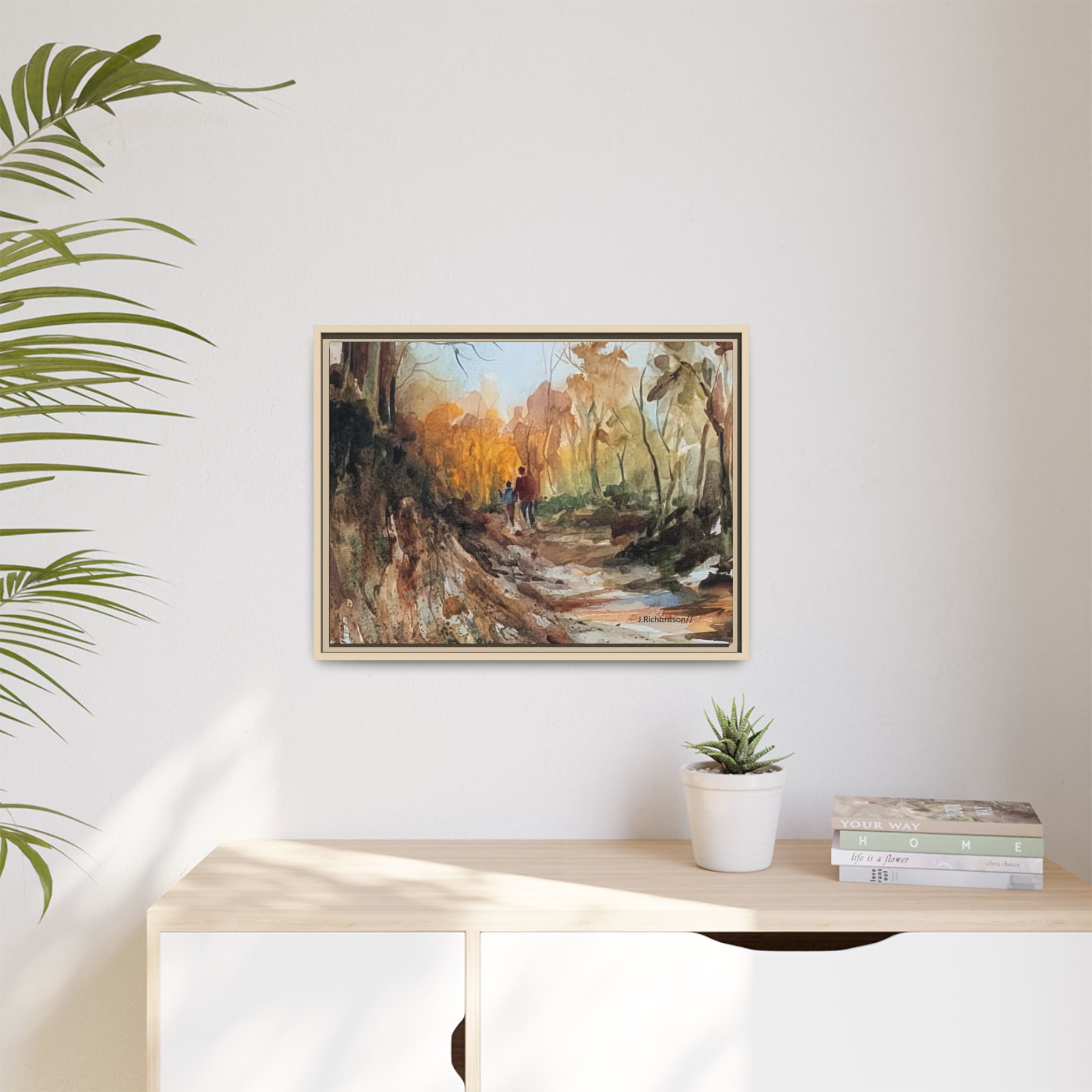 "Into the woods" by JR Framed Matte Canvas,   Multi-color frames)