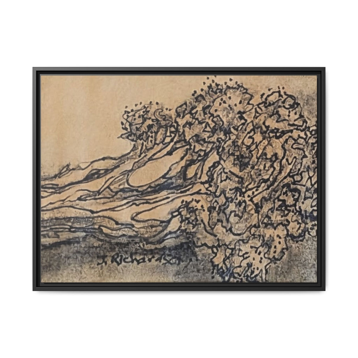 Matte Canvas Wall Art — "Broccoli" Pencil Sketch (Framed)