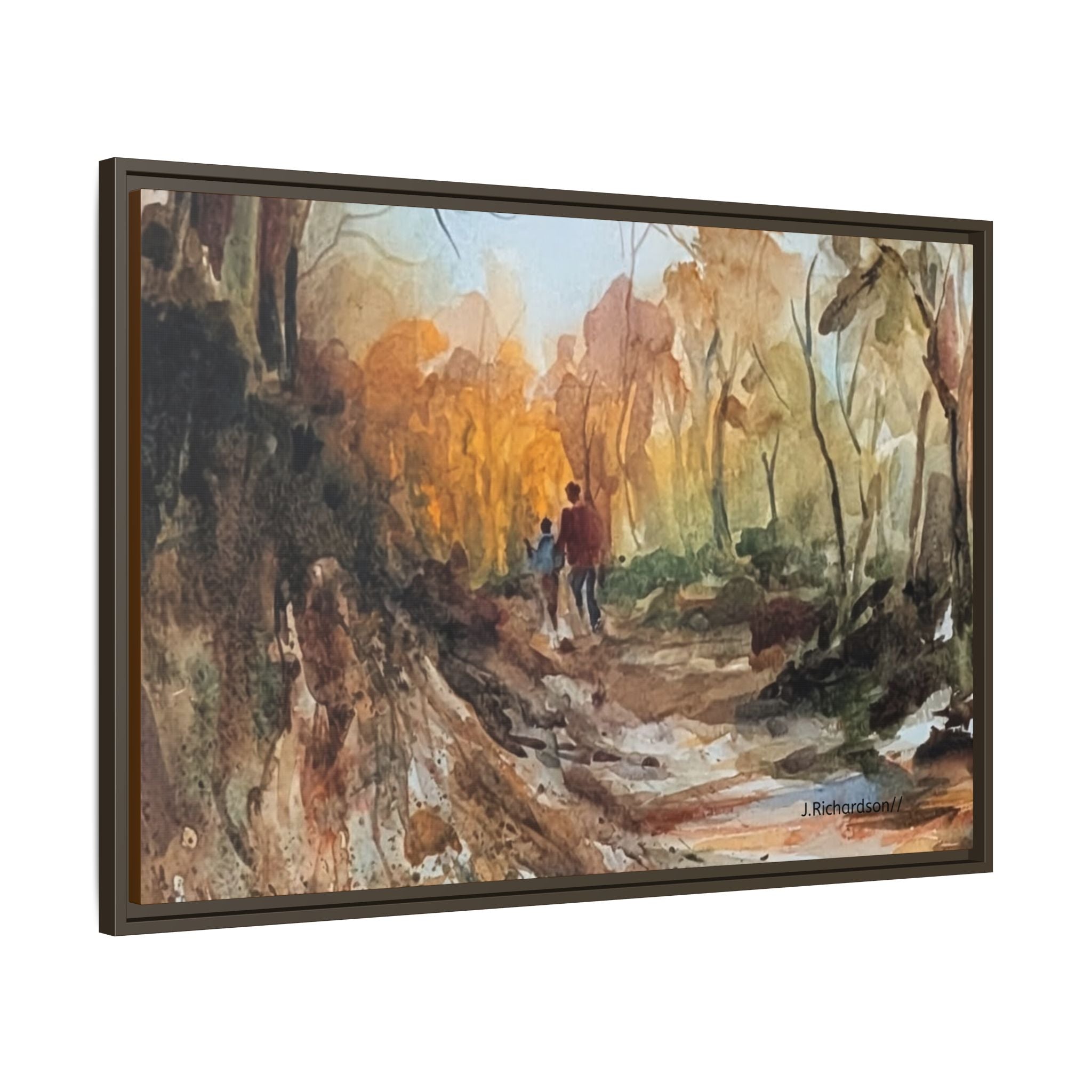 "Into the woods" by JR Framed Matte Canvas,   Multi-color frames)