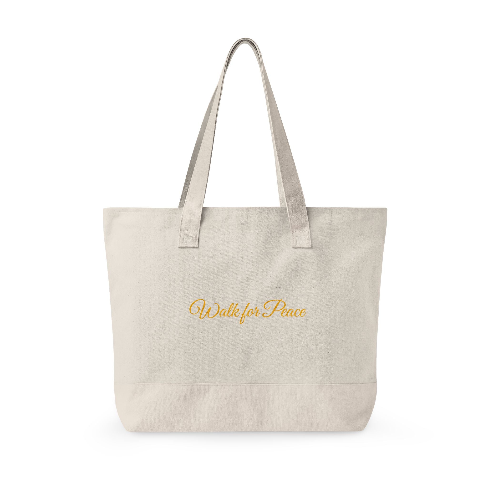 "Walk for Peace" Canvas Tote Bag — Back to school Art Print Zippered Tote