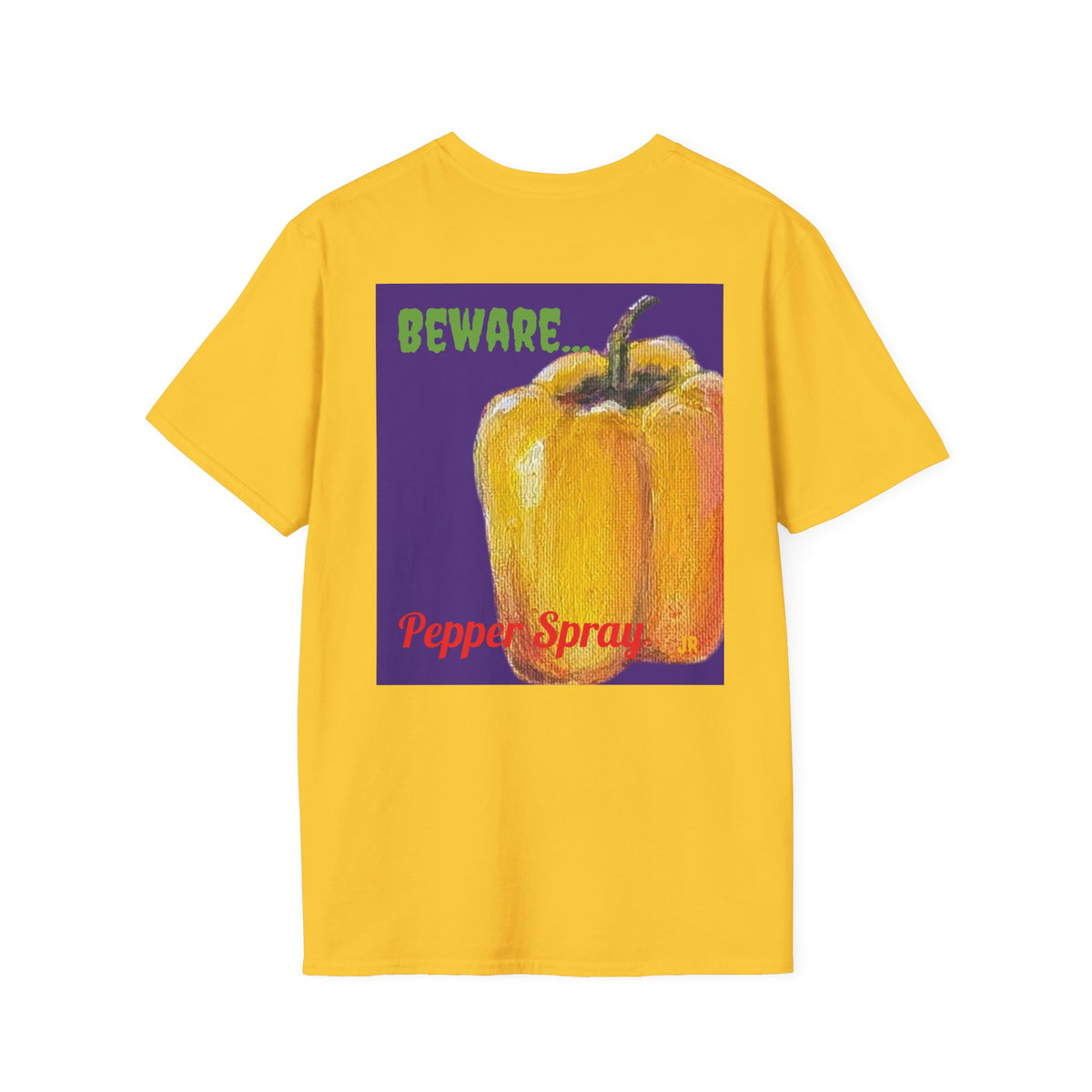 Yellow Pepper painting printed T-Shirt | Minimal Small Chest Logo