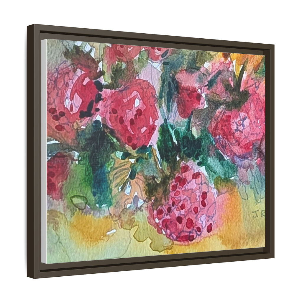 Raspberry Patch Still Life Framed Matte Canvas Print