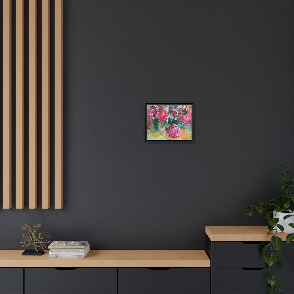 Raspberry Patch Still Life Framed Matte Canvas Print