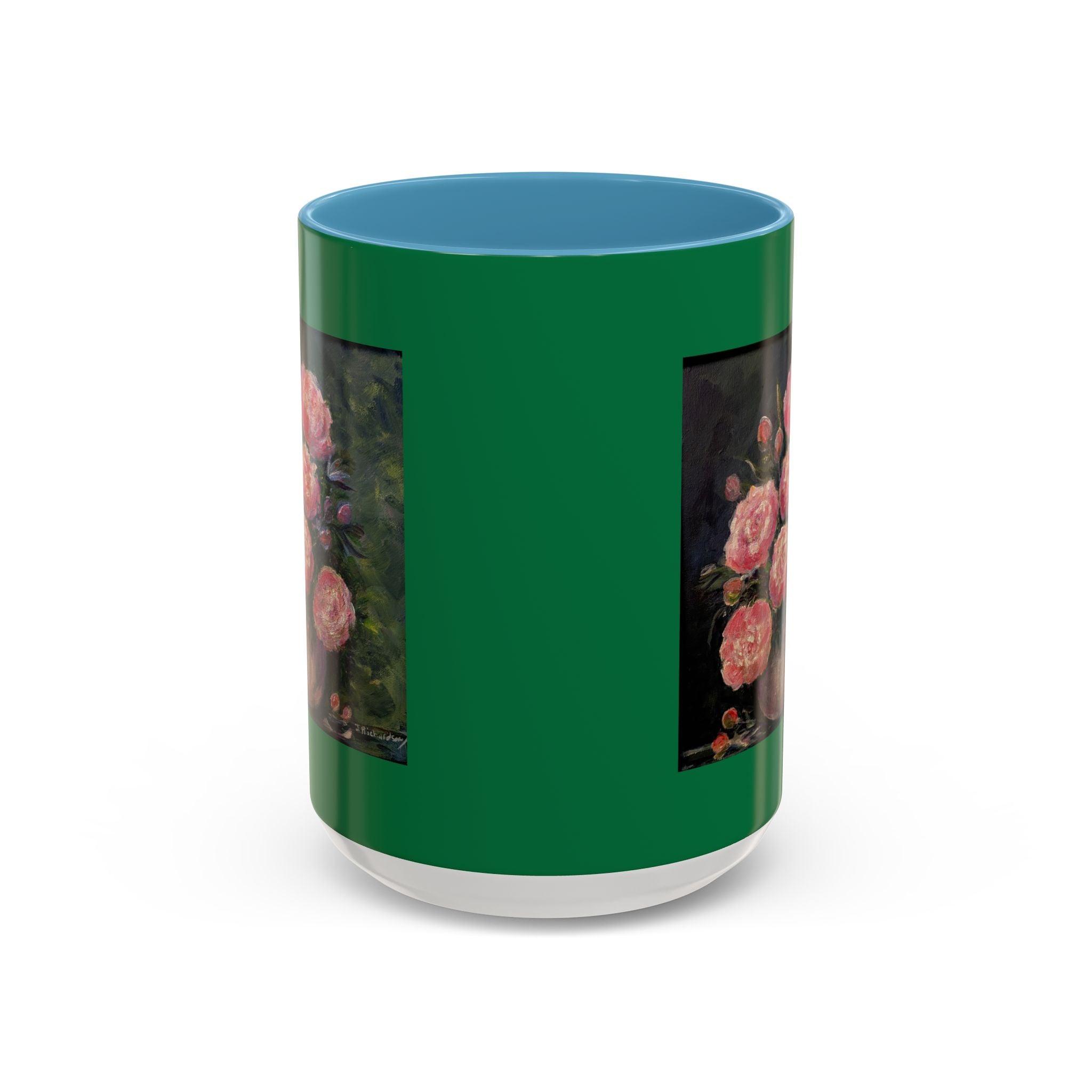 Pink Peony Bouquet Accent Coffee Mug — Floral Tea Cup for Garden Lovers