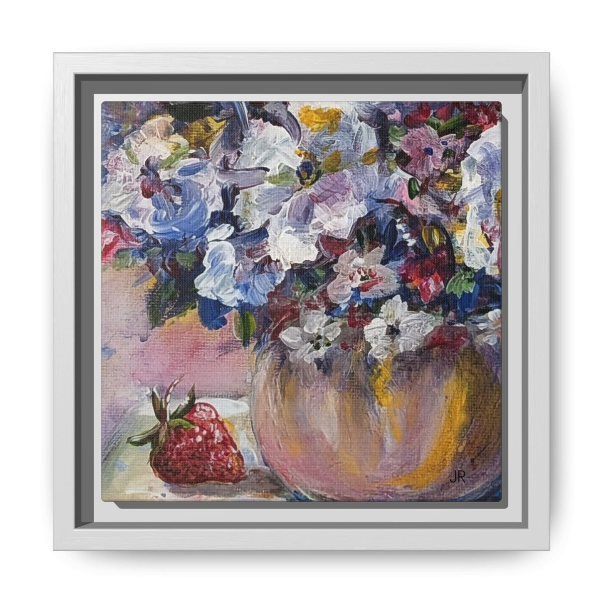 Framed Floral Still Life Matte Canvas Print